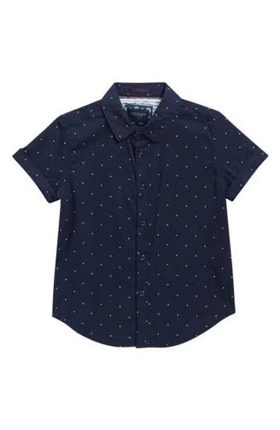Denim And Flower Kids' Polka Dot Short Sleeve Shirt In Blue