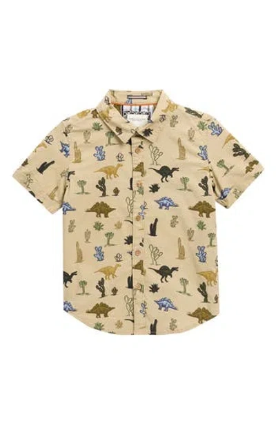 Denim And Flower Kids' Print Button-up Shirt In Neutral