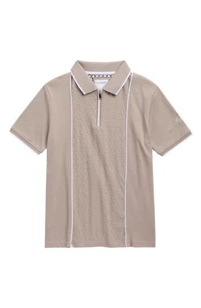 Denim And Flower Kids' Quarter Zip Knit Polo In Gray