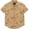 Denim And Flower Kids' Roar Dinos Short Sleeve Button-up Shirt In Brown