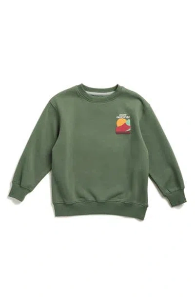 Denim And Flower Kids' Snow Freestyle Crewneck Sweatshirt In Gray