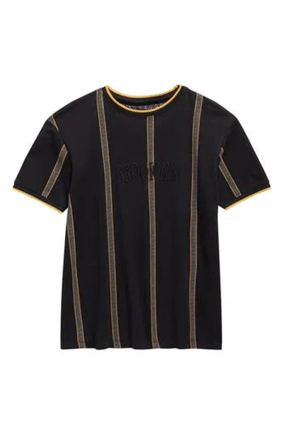 Denim And Flower Kids' Stripe Crewneck T-shirt In Black