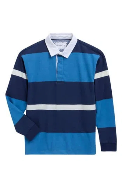 Denim And Flower Kids' Stripe Polo In Navy