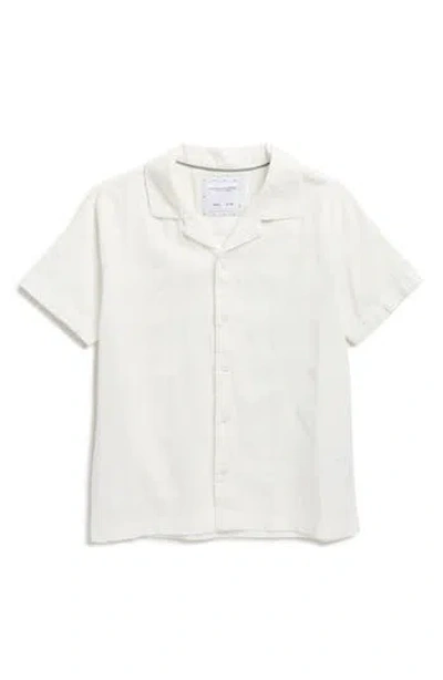 Denim And Flower Kids' Textured Camp Shirt In White