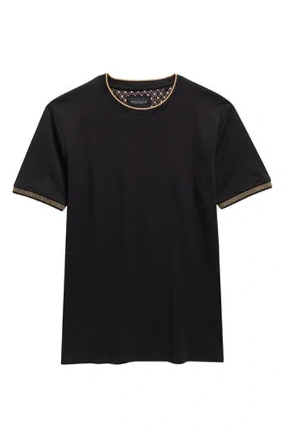 Denim And Flower Kids' Tipped Knit T-shirt In Black
