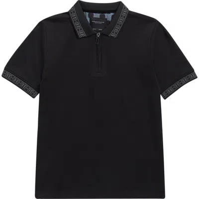 Denim And Flower Kids' Tipped Polo In Black