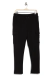 Denim And Flower Knit Pull-on Cargo Pants