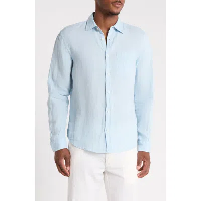 Denim And Flower Linen Long Sleeve Button-down Shirt In Multi