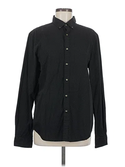 Pre-owned Denim And Flower Long Sleeve Button Down Shirt In Black