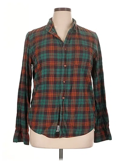 Pre-owned Denim And Flower Long Sleeve Button Down Shirt In Green