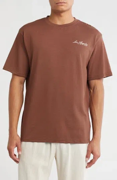 Denim And Flower Los Angeles Graphic T-shirt In Brown