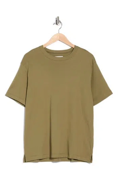 Denim And Flower Mercerized Cotton Interlock T-shirt In Green