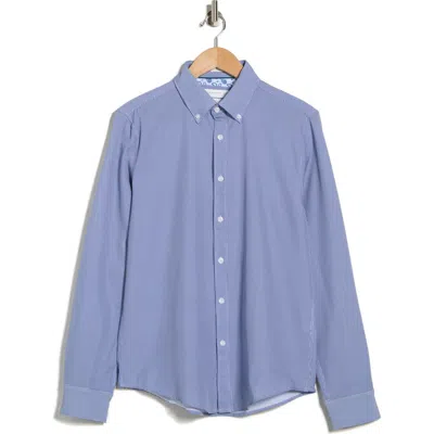 Denim And Flower Micro Dot Tech Dress Shirt In Blue