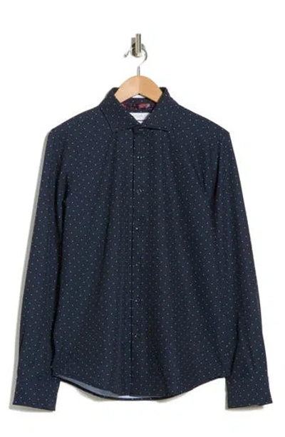 Denim And Flower Micro Dot Tech Dress Shirt In Blue