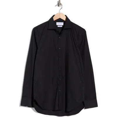 Denim And Flower Premium Slim Fit Long Sleeve Stretch Cotton Button-up Shirt In Black