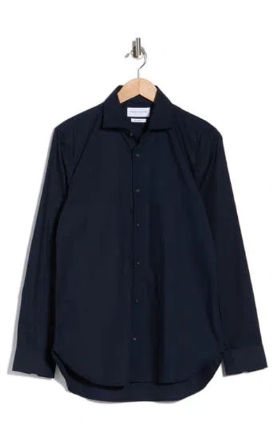 Denim And Flower Premium Slim Fit Long Sleeve Stretch Cotton Button-up Shirt In Blue