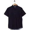 Denim And Flower Red Circle Tech Button-up Shirt In Navy