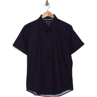 Denim And Flower Red Circle Tech Button-up Shirt In Navy