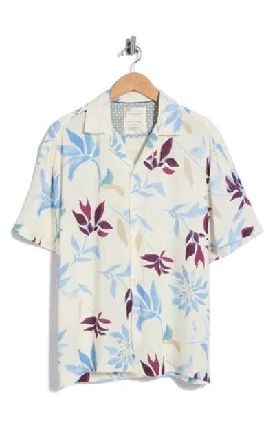Denim And Flower Relaxed Fit Floral Camp Shirt In White