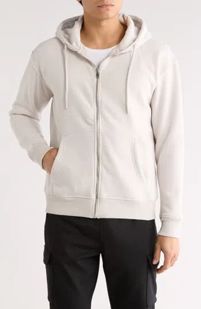 Denim And Flower Relaxed Fit Full Zip Hoodie In Gray