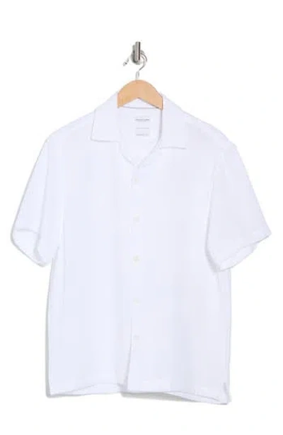 Denim And Flower Relaxed Fit Knit Camp Shirt In White