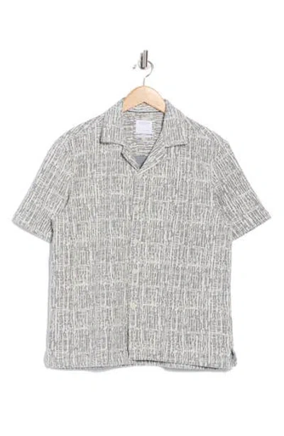 Denim And Flower Relaxed Fit Line Textured Camp Shirt In Multi
