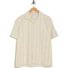Denim And Flower Relaxed Fit Stripe Textured Camp Shirt Stripe Textured Camp Shirt In Neutral