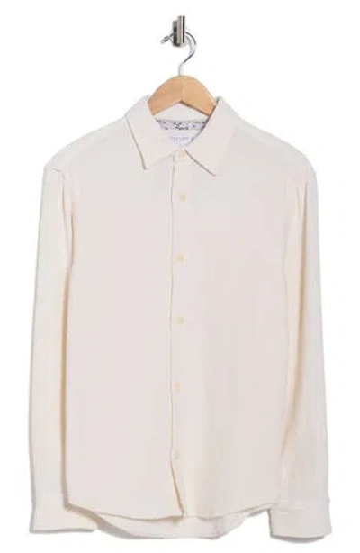 Denim And Flower Relaxed Fit Textured Button-up Shirt In White