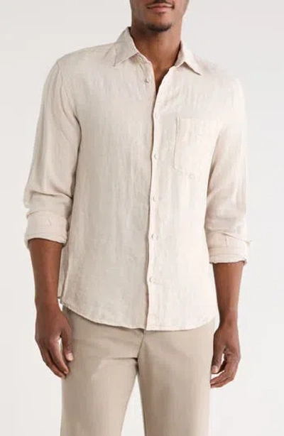 Denim And Flower Shaker Linen Long Sleeve Button-up Shirt In Multi