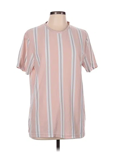 Pre-owned Denim And Flower Short Sleeve Blouse In Pink