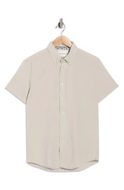 Denim And Flower Short Sleeve Button-down Shirt In Multi