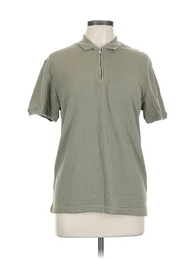 Pre-owned Denim And Flower Short Sleeve Polo Shirt In Green