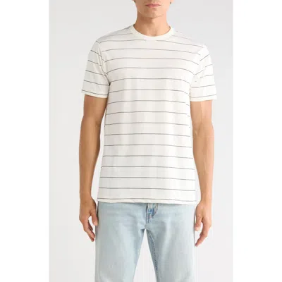 Denim And Flower Short Sleeve Stripe T-shirt In White