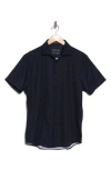 Denim And Flower Short Sleeve Tech Button-up Shirt In Navy
