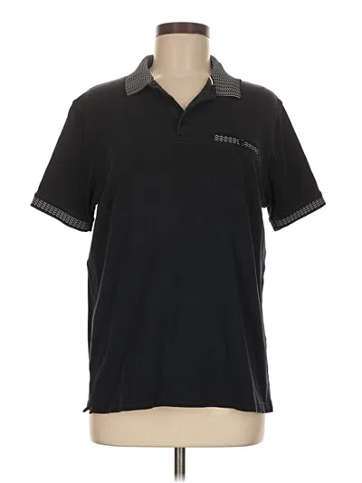 Pre-owned Denim And Flower Short Sleeve Top Black Collared Neckline Tops