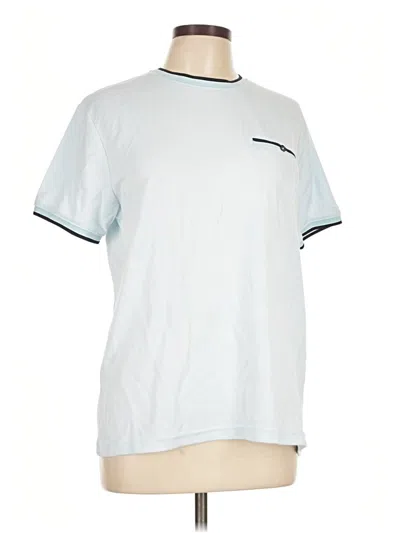 Pre-owned Denim And Flower Short Sleeve Top Teal Crew Neck Tops