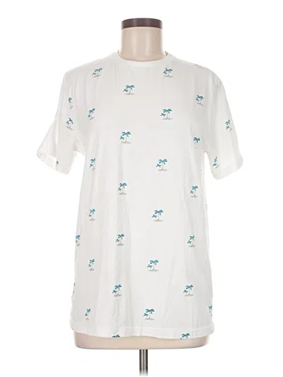 Pre-owned Denim And Flower Short Sleeve T-shirt In White