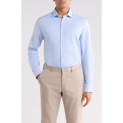 Denim And Flower Slim Fit Button Up Shirt In Blue