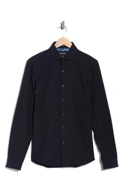 Denim And Flower Solid Tech Button-up Shirt In Blue