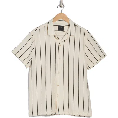 Denim And Flower Stripe Relax Fit Camp Shirt In Multi