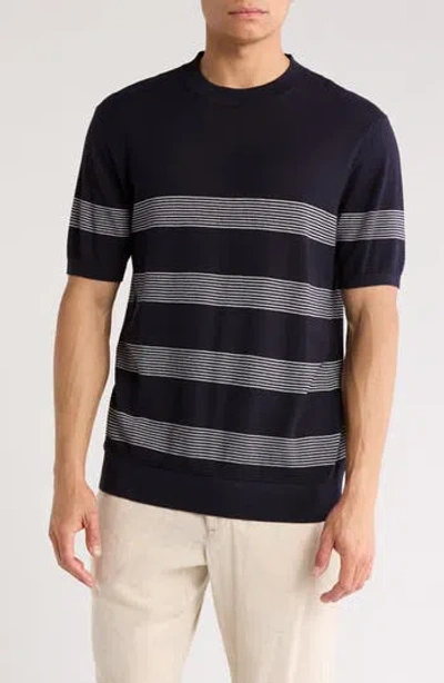 Denim And Flower Sweater Tee In Black