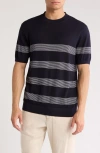 Denim And Flower Sweater Tee In Navy/white Stripe