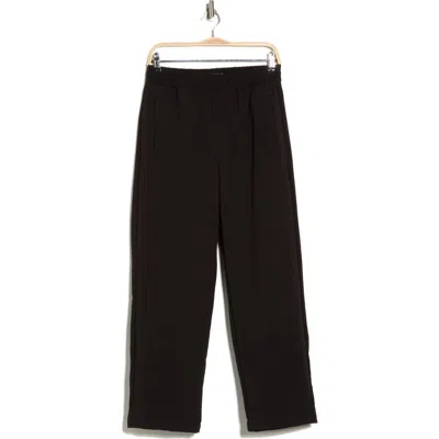 Denim And Flower Tailored Knit Pants In Black