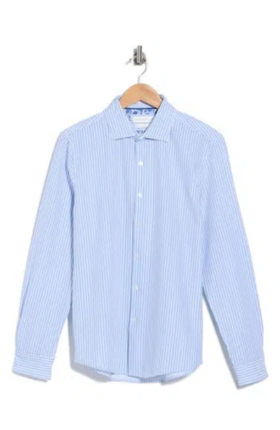 Denim And Flower Tech Stretch Button-up Shirt In Blue