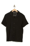 Denim And Flower Cotton Blend Camp Shirt
