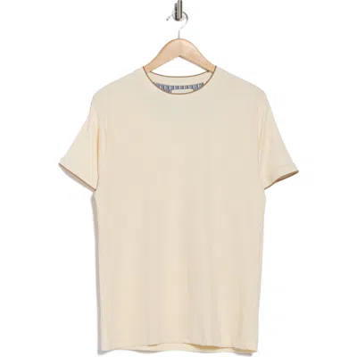 Denim And Flower Textured Crewneck T-shirt In Neutral