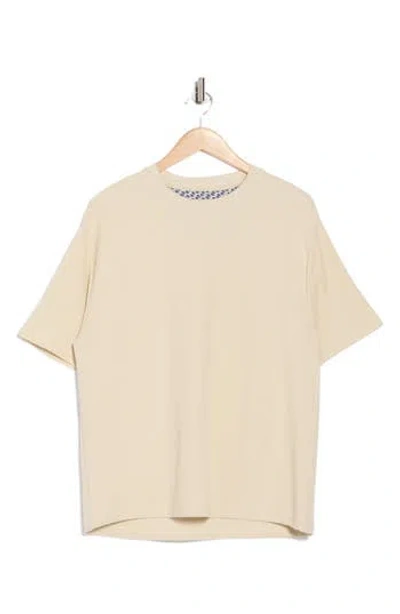 Denim And Flower Textured Crewneck T-shirt In Neutral