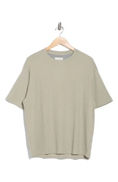 Denim And Flower Textured Crewneck T-shirt In Green
