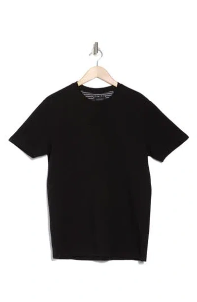 Denim And Flower Textured Crewneck T-shirt In Black