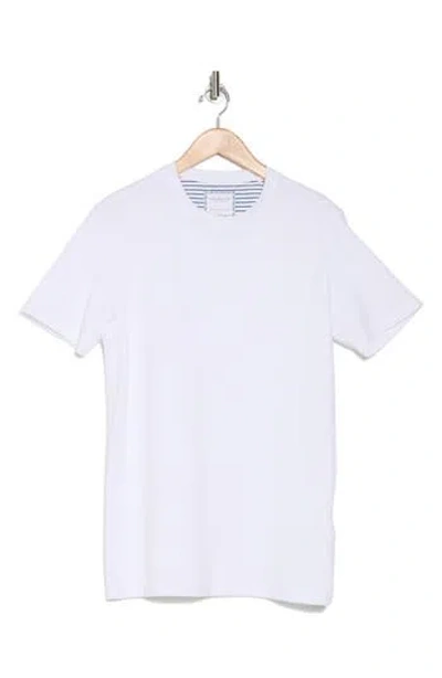 Denim And Flower Textured Crewneck T-shirt In White
